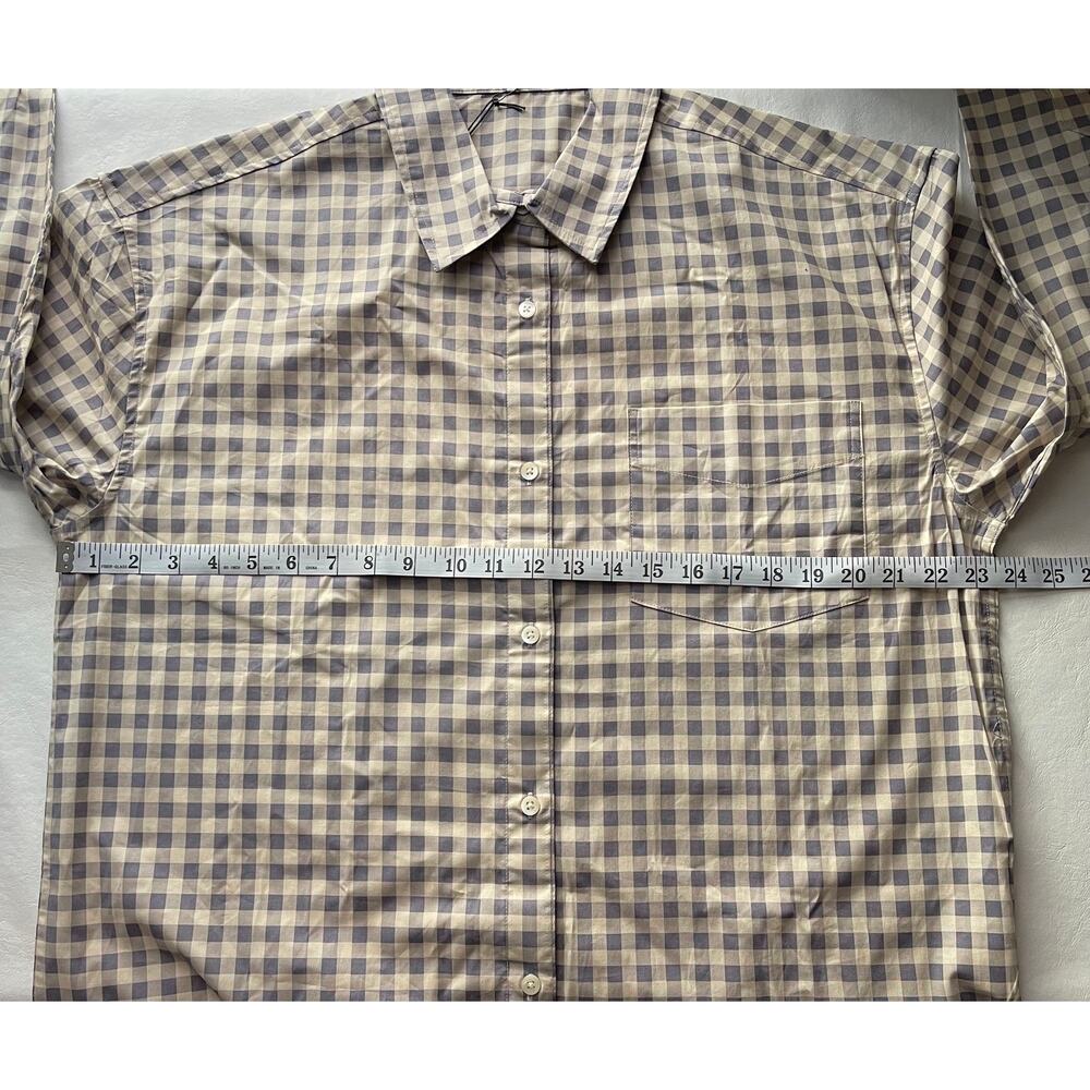 New WeWoreWhat Boyfriend Shirt in Gingham Whisper White Women's Size M/L - Picture 8 of 9